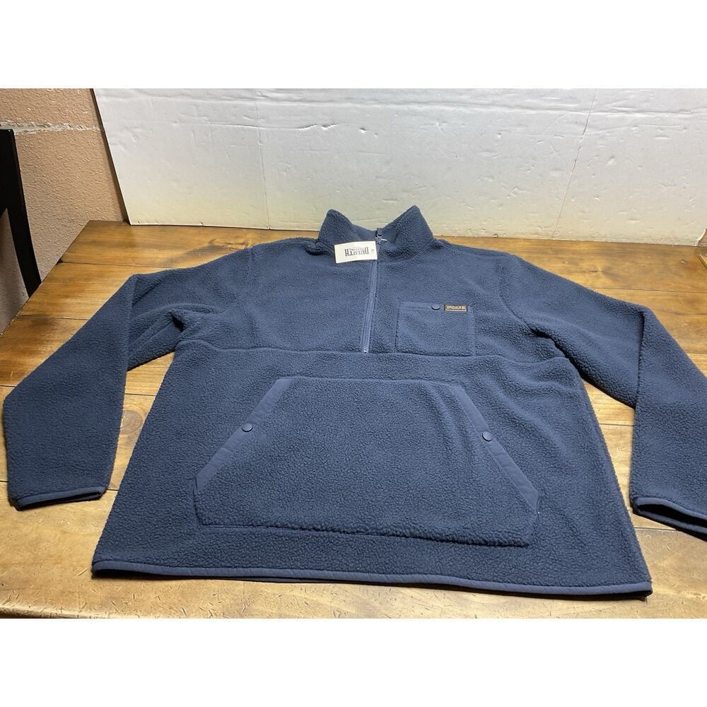 Duluth Trading Pile Hi Fleece Half Zip Mock Neck Blue Sweater Size XL NWT